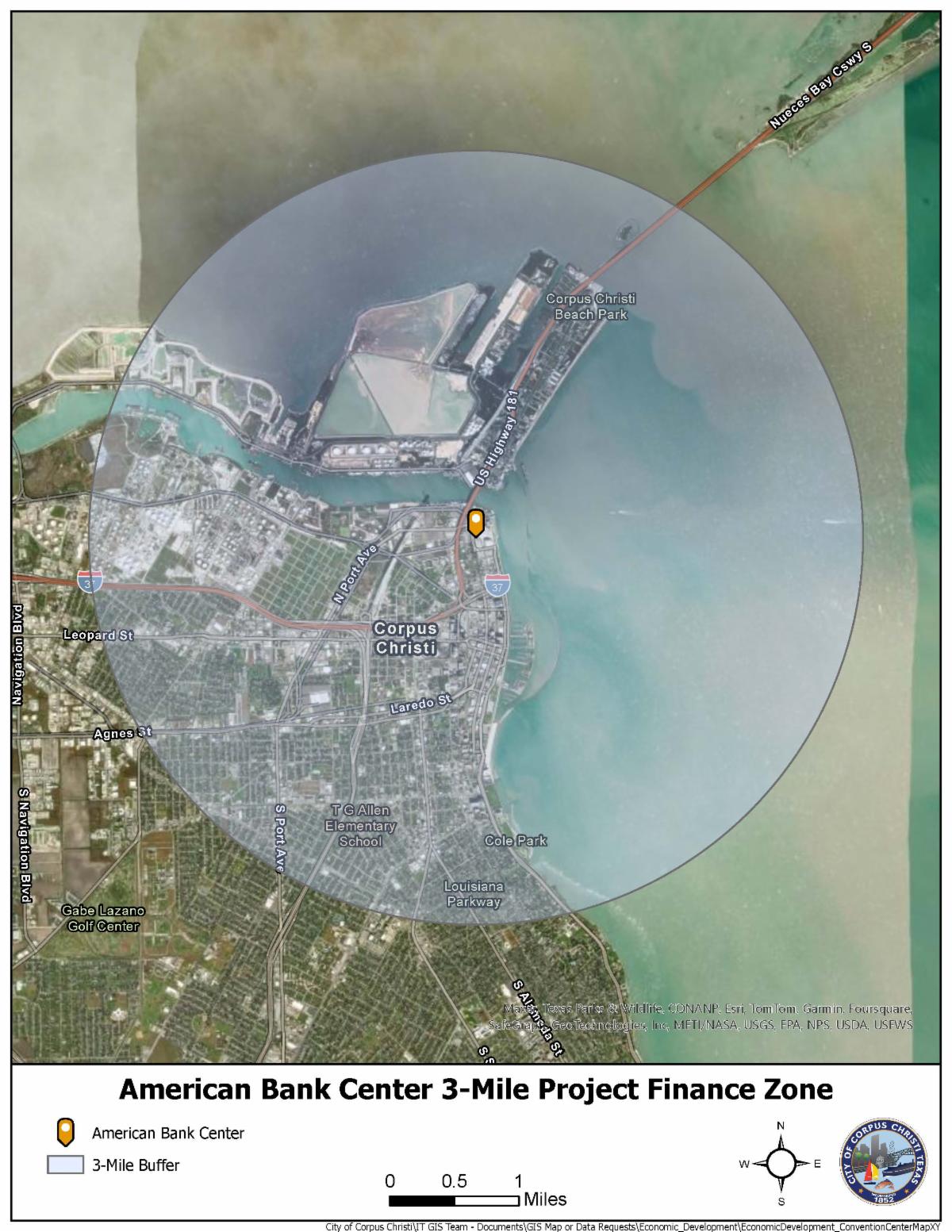 Image: American Bank Center 3-Mile Project Finance Zone