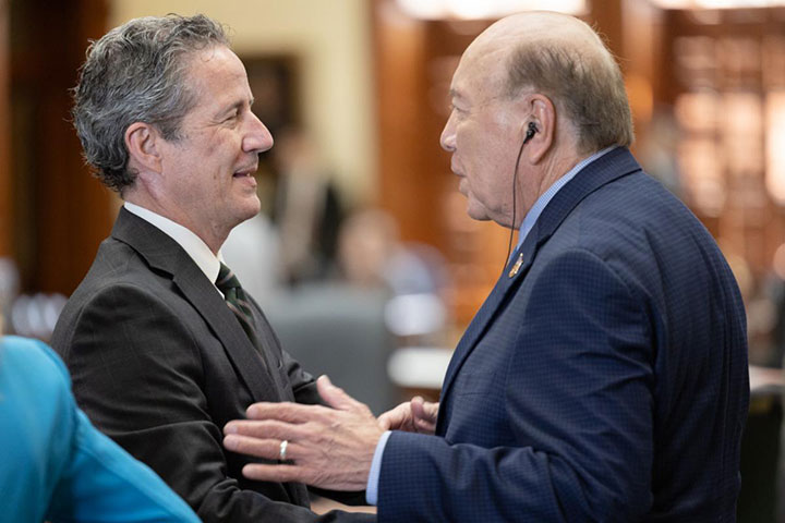 Photo: Senator Kelly Hancock and Senator Juan “Chuy” Hinojosa