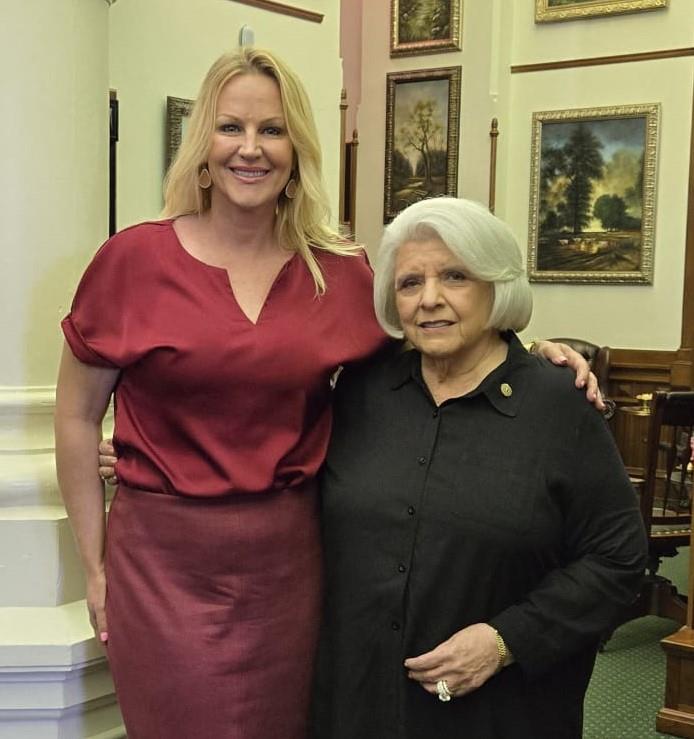 Photo: Dean Senator Judith Zaffirini pictured with Carrie Wilcoxson of Wilson County after Carrie’s testimony in support of Senate Bill 1662.