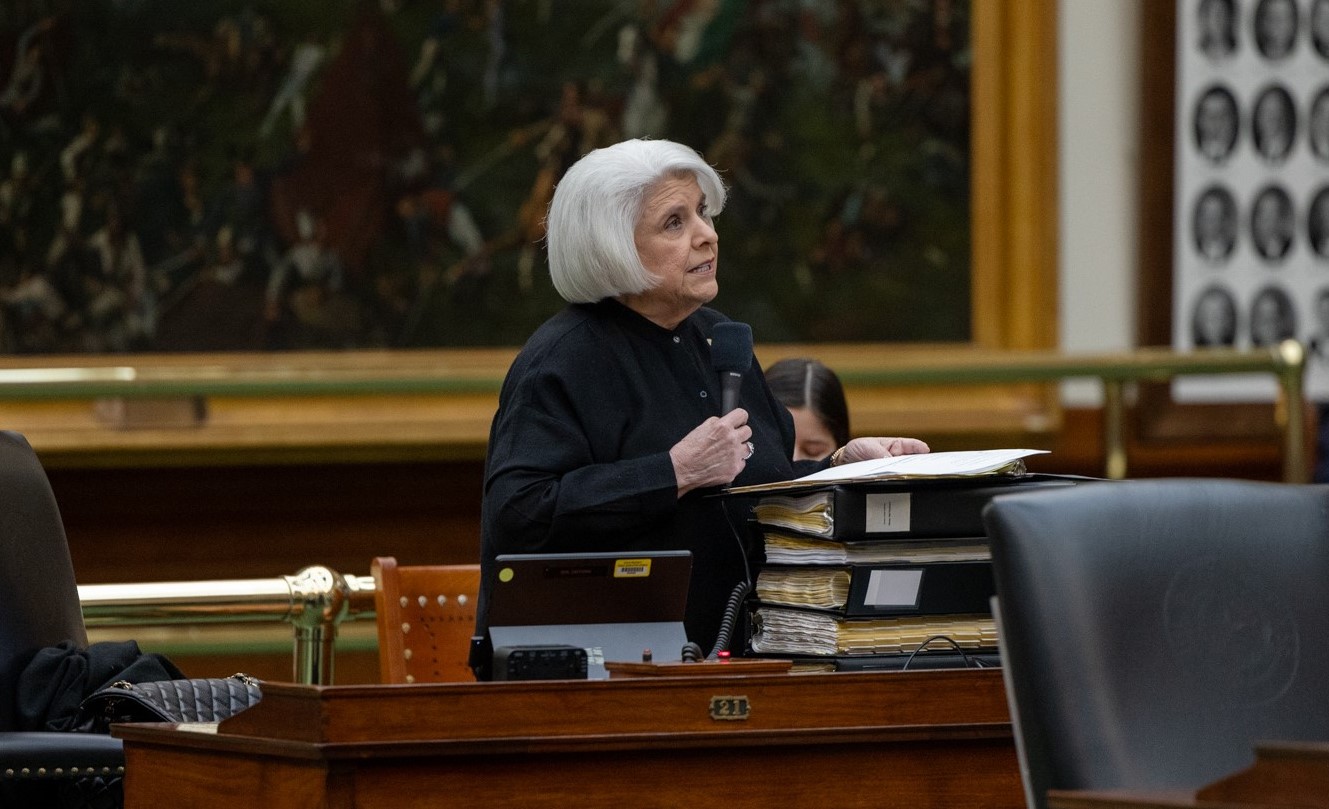 Photo: Dean Senator Judith Zaffirini presents legislation in the Senate during the 89th Regular Session of the Texas Legislature.
